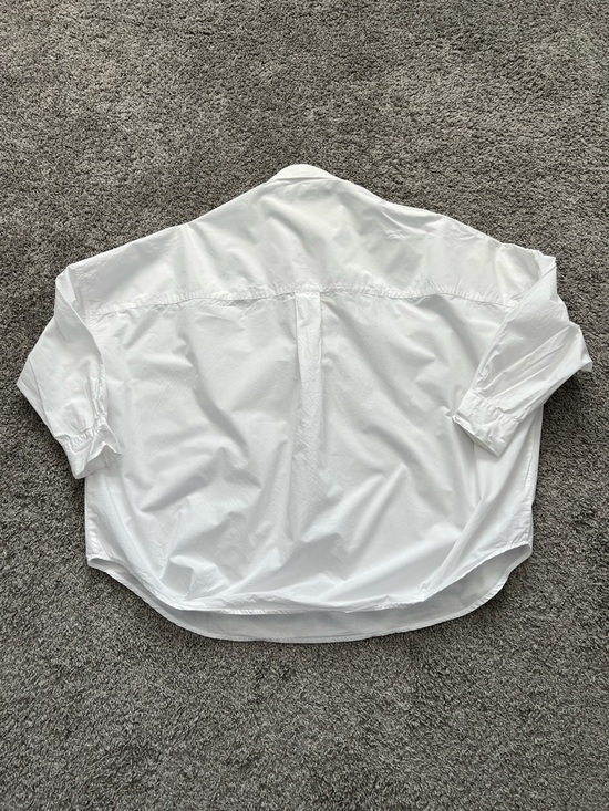 French Connection Women’s White Rhodes Poplin Long-Sleeve Popover Shirt - Size M - Picture 3 of 11